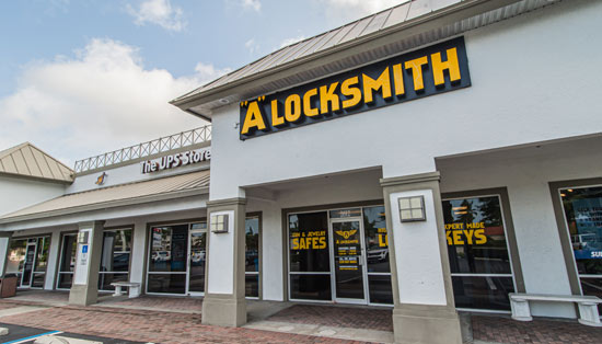 South Shop Naples Locksmith Safe and Key Store City of Naples | Front of A Locksmith showroom location in Naples, Florida